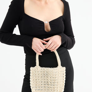 Beaded Bag - Bone