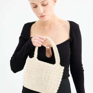 Beaded Bag - Bone