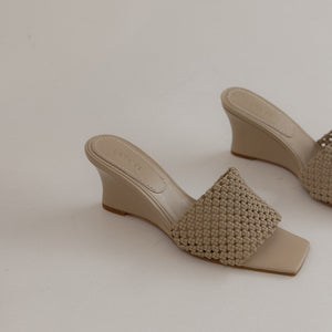 Braided Wedge Heel - Sand