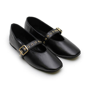 Eilwen Ballet Flat - Black/Gold