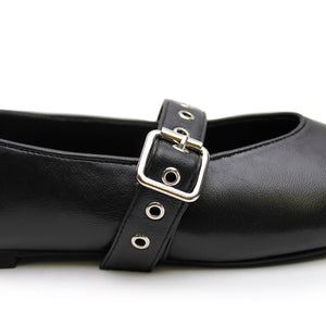 Eilwen Ballet Flat - Black/Silver