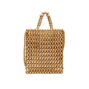 Gia Beaded Tote - Natural