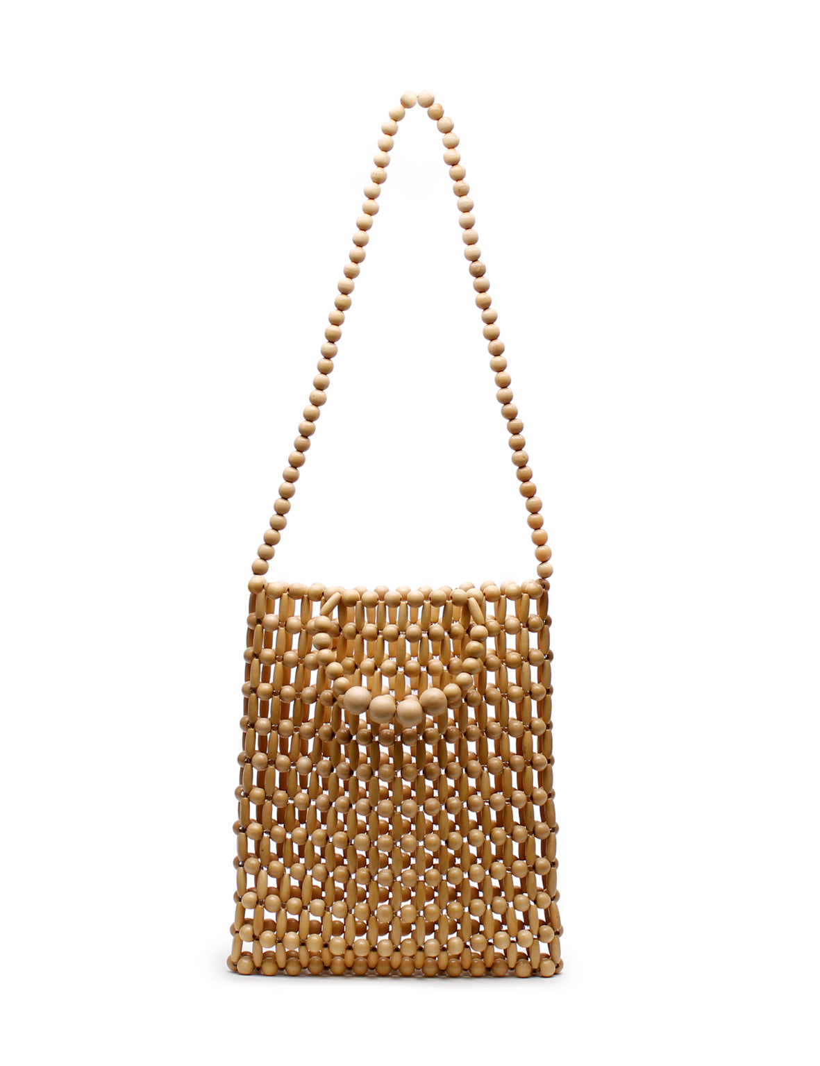 Gia Beaded Tote - Natural