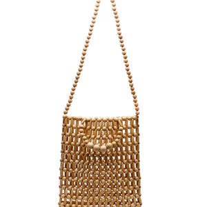 Gia Beaded Tote - Natural