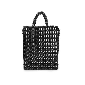 Gia Beaded Tote - Black