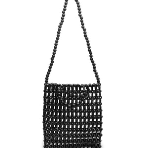 Gia Beaded Tote - Black