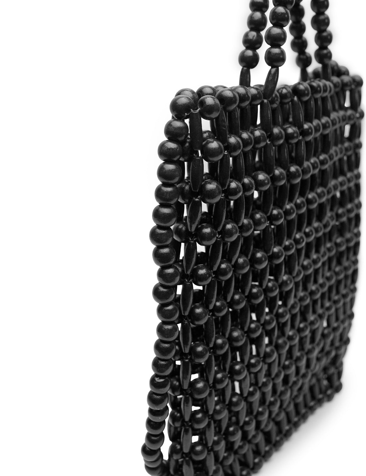 Gia Beaded Tote - Black