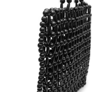 Gia Beaded Tote - Black