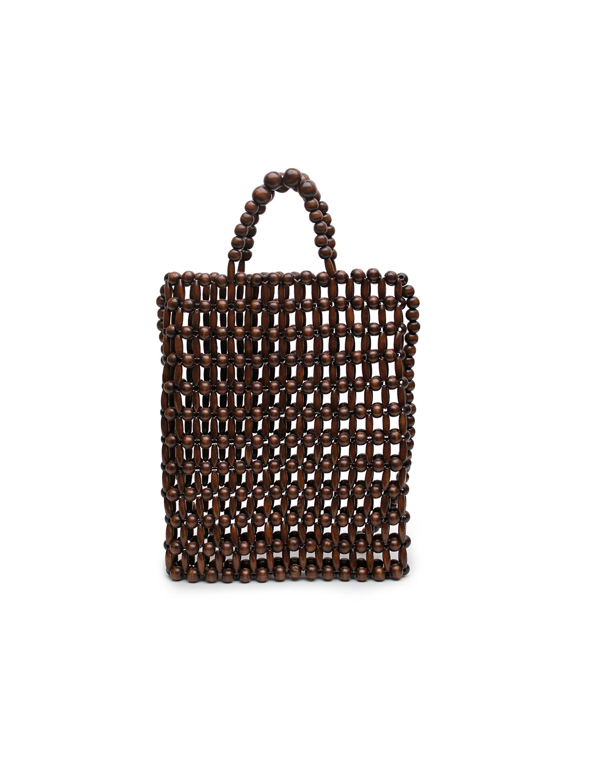 Gia Beaded Tote - Brown