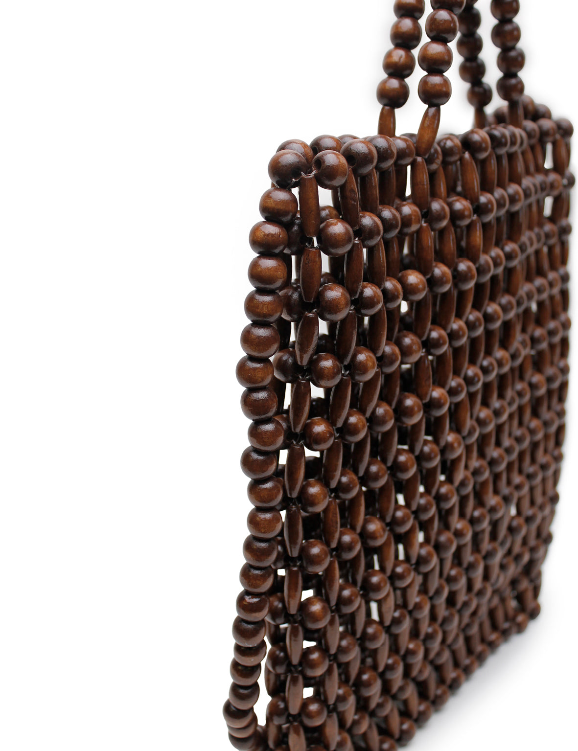 Gia Beaded Tote - Brown