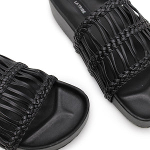 Lou Platform Slide - Black