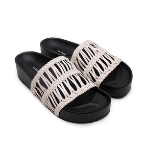 Lou Platform Slide - Black/Mist