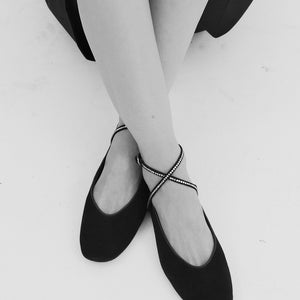 Maggie Flat - Black/Crystal