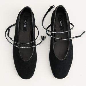 Maggie Flat - Black/Crystal