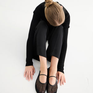 Net Ballet Flat - Black