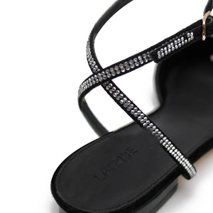 Nora Flat - Black/Crystal