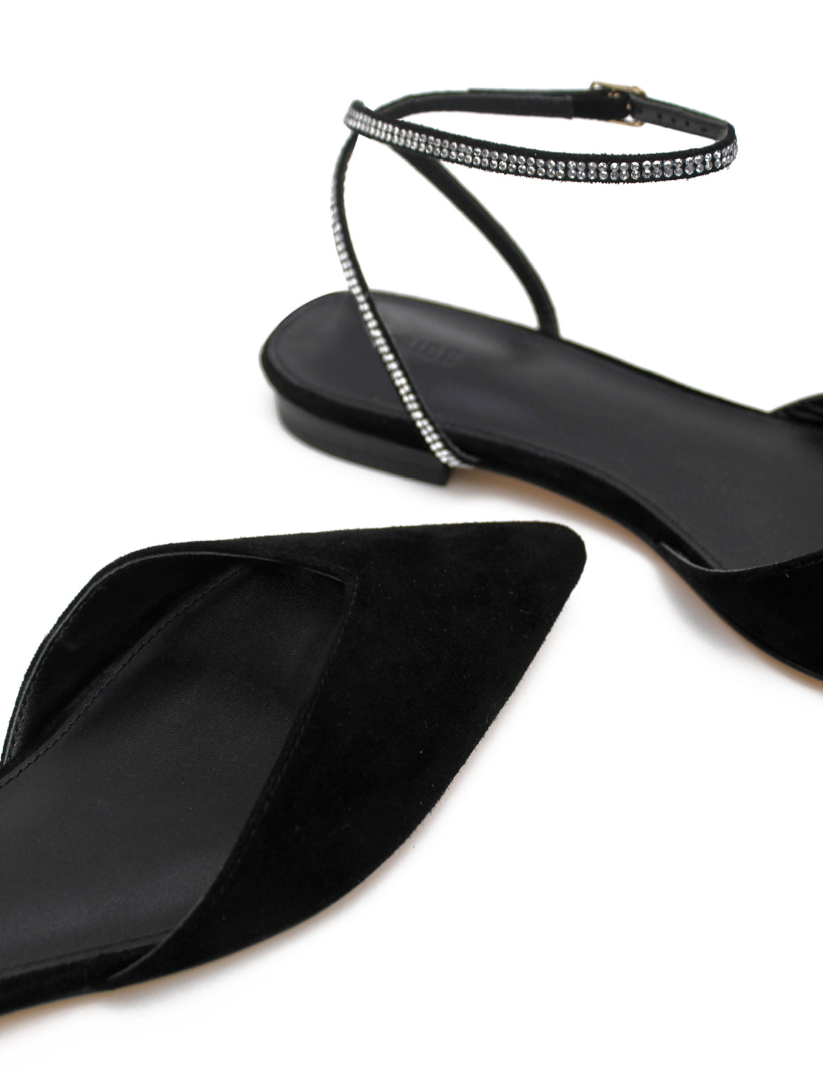 Nora Flat - Black/Crystal