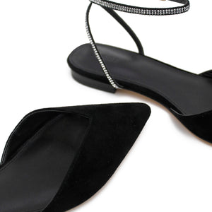 Nora Flat - Black/Crystal