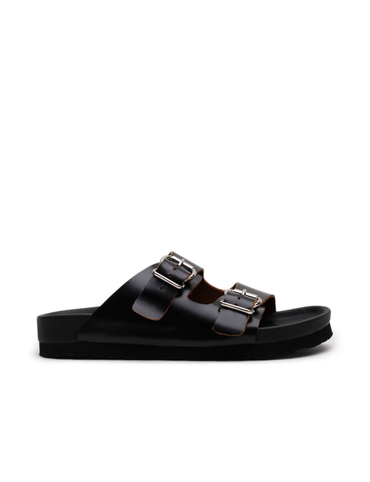 Buckle Sandal - Black/Tan