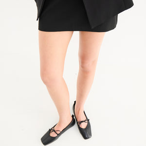 Square Toe Flat - Black