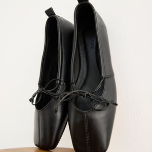 Square Toe Flat - Black