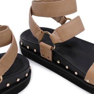 Studded Sandal - Beige