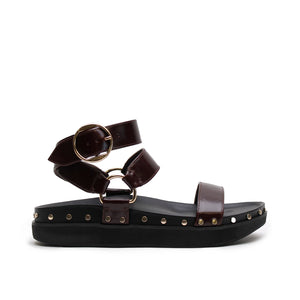 Studded Sandal - Black Cherry