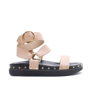 Studded Sandal - Nude